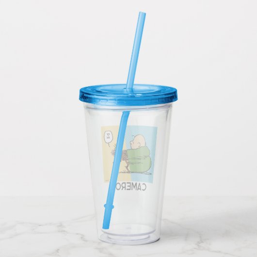 Peanuts | Charlie Brown & Woodstock Half & Half Acryl Drinkbeker (Achterkant)