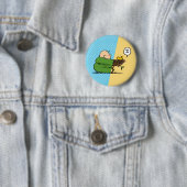 Peanuts | Charlie Brown & Woodstock Half & Half Ronde Button 5,7 Cm (In situ)