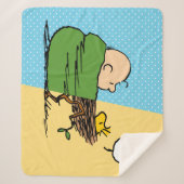 Peanuts | Charlie Brown & Woodstock Half & Half Sherpa Deken (Voorkant)