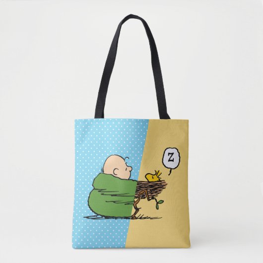 Peanuts | Charlie Brown & Woodstock Half & Half Tote Bag (Voorkant)