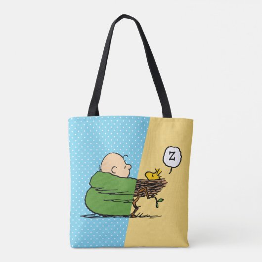 Peanuts | Charlie Brown & Woodstock Half & Half Tote Bag (Achterkant)