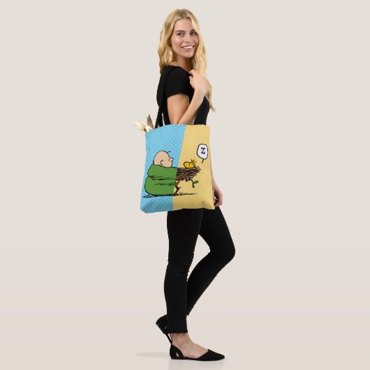 Peanuts | Charlie Brown & Woodstock Half & Half Tote Bag (Op model)