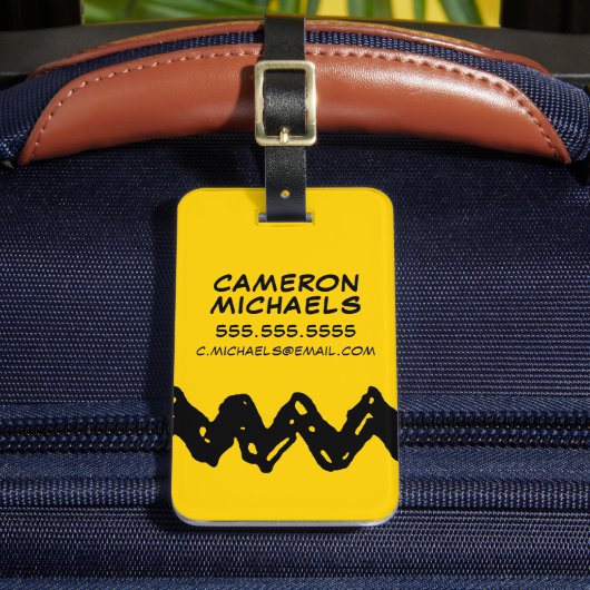 Peanuts | Charlie Browns Zig-Zag-shirt Bagagelabel (Voorkant Insitu 2)