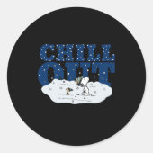 Peanuts Chill Out Ronde Sticker (Voorkant)