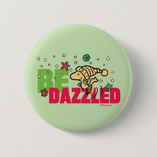Peanuts | Christmas Woodstock Be Dazzled Ronde Button 5,7 Cm (Voorkant)