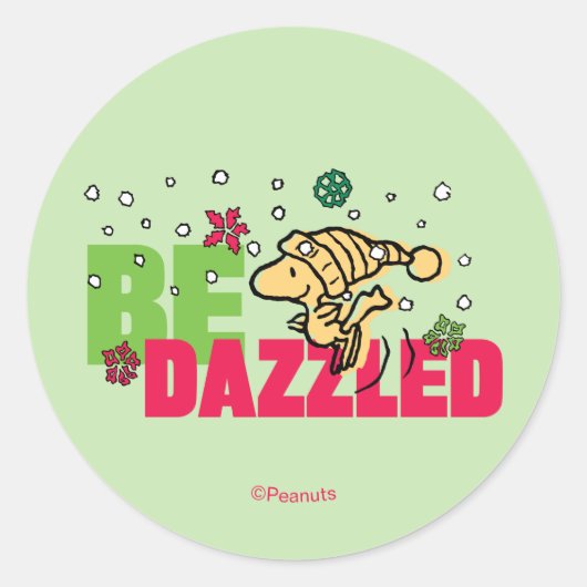 Peanuts | Christmas Woodstock Be Dazzled Ronde Sticker (Voorkant)