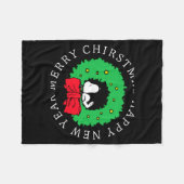 Peanuts Christmas Wreath Fleece Deken (Voorkant (Horizontaal))