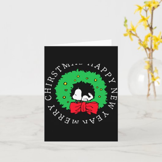 Peanuts Christmas Wreath  Kaart (Gele Bloem)