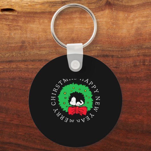 Peanuts Christmas Wreath  Sleutelhanger (Voorkant)