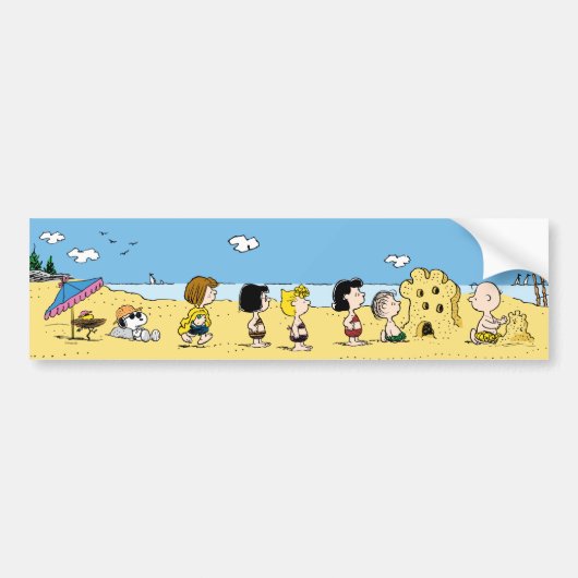 Peanuts | Dag aan het strand Bumpersticker (Voorkant)