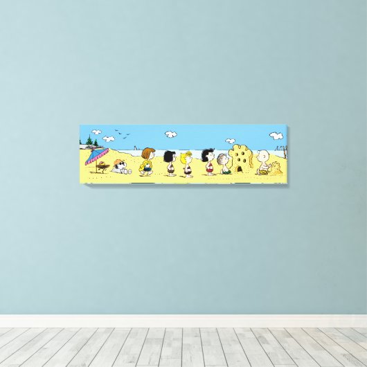 Peanuts | Dag aan het strand Canvas Afdruk (Insitu (Houten vloer))