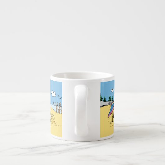 Peanuts | Dag aan het strand Espresso Kop (Achterkant)