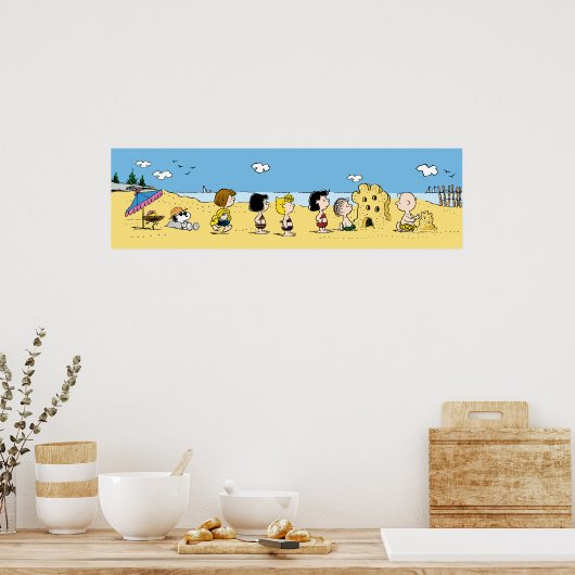 Peanuts | Dag aan het strand Poster (Keuken)