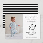 Peanuts | Dancing Snoopy Foto Verjaardag Kaart (Voorkant / Achterkant)