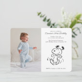 Peanuts | Dancing Snoopy Foto Verjaardag Kaart (Staand voorkant)