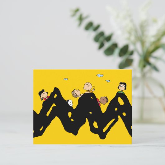 Peanuts | De bende op de Zig Zag Briefkaart (Staand voorkant)