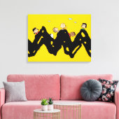 Peanuts | De bende op de Zig Zag Canvas Afdruk (Insitu (Woonkamer))