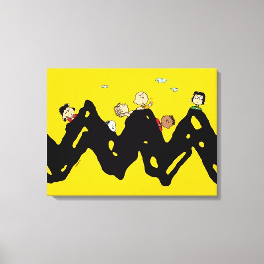 Peanuts | De bende op de Zig Zag Canvas Afdruk (Voorkant)