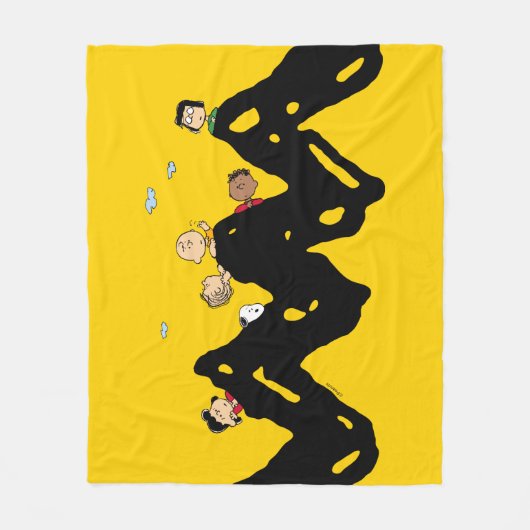 Peanuts | De bende op de Zig Zag Fleece Deken (Voorkant)