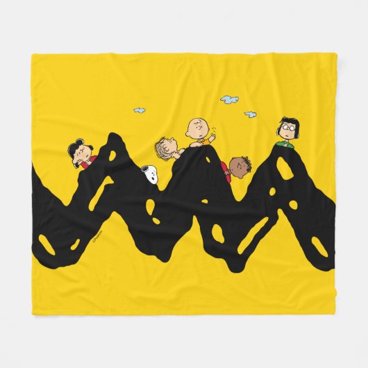 Peanuts | De bende op de Zig Zag Fleece Deken (Voorkant (Horizontaal))