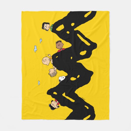 Peanuts | De bende op de Zig Zag Fleece Deken (Voorkant)