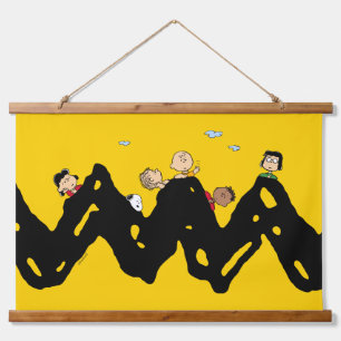 Peanuts   De bende op de Zig Zag Hangend Wandkleed