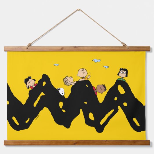 Peanuts | De bende op de Zig Zag Hangend Wandkleed (Voorkant)