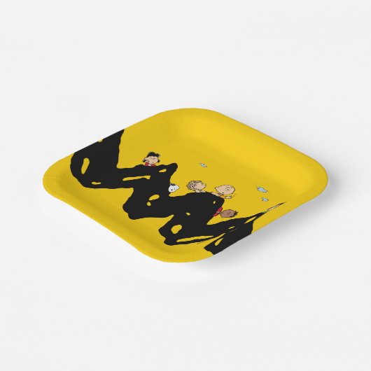 Peanuts | De bende op de Zig Zag Papieren Bordje (Gebogen)