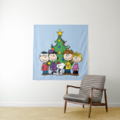 Peanuts | De groep rond de kerstboom Wandkleed (In situ)