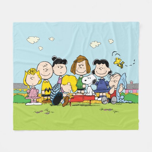 Peanuts | De groep rond de piano Fleece Deken (Voorkant (Horizontaal))