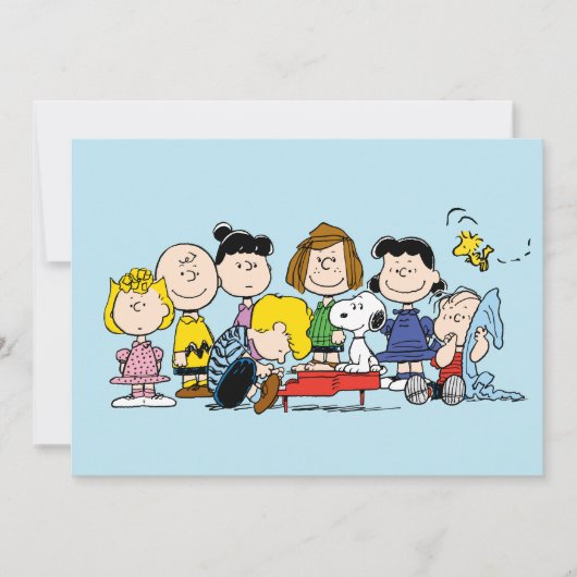 Peanuts | De groep rond de piano Kaart (Voorkant)