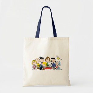 Peanuts De groep rond de piano Tote Bag