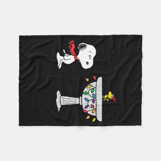 Peanuts Decorated Bird Bath  Fleece Deken (Voorkant (Horizontaal))