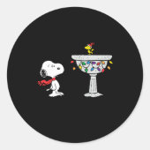 Peanuts Decorated Bird Bath  Ronde Sticker (Voorkant)