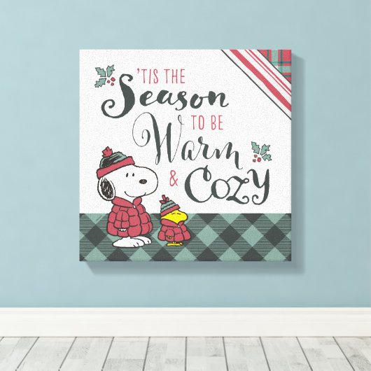 Peanuts | Dit is het seizoen om gezellig te zijn Canvas Afdruk (Insitu (Houten vloer))