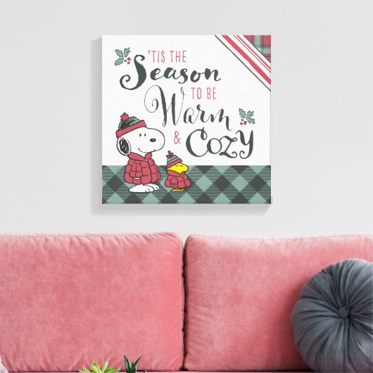 Peanuts | Dit is het seizoen om gezellig te zijn Canvas Afdruk (Insitu (Woonkamer))