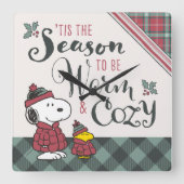 Peanuts | Dit is het seizoen om gezellig te zijn Vierkante Klok (Voorkant)