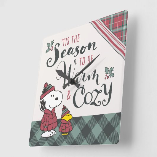 Peanuts | Dit is het seizoen om gezellig te zijn Vierkante Klok (Hoek)