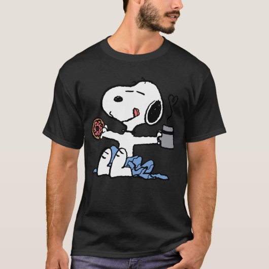 Peanuts Donut Coffee Snoopy T-shirt (Voorkant)