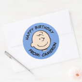 Peanuts | Een Charlie Brown glimlach | Gefelicitee Ronde Sticker (Envelop)