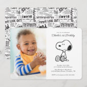 Peanuts | Eenvoudige Snoopy foto verjaardag Kaart (Voorkant / Achterkant)