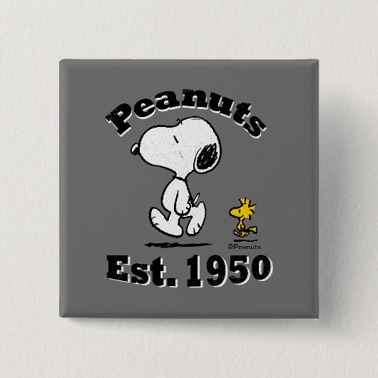 Peanuts Est. 1950 Vierkante Button 5,1 Cm (Voorkant)