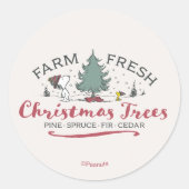 Peanuts | Farm Fresh Christmas Trees Ronde Sticker (Voorkant)