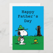 Peanuts | Fijne Vaderdag kampeerders Feestdagenkaart (Voorkant / Achterkant)