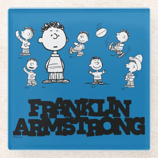 Peanuts | Franklin Armstrong Glazen Onderzetter (Voorkant)