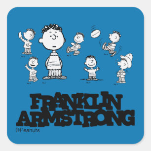 Peanuts   Franklin Armstrong Vierkante Sticker
