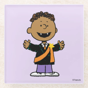 Peanuts   Franklin Halloween Vampier Glazen Onderzetter
