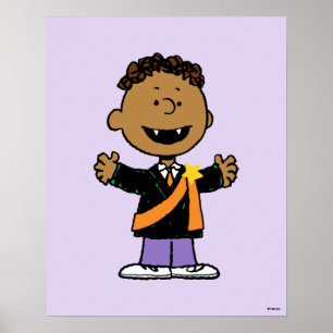 Peanuts Franklin Halloween Vampier Poster