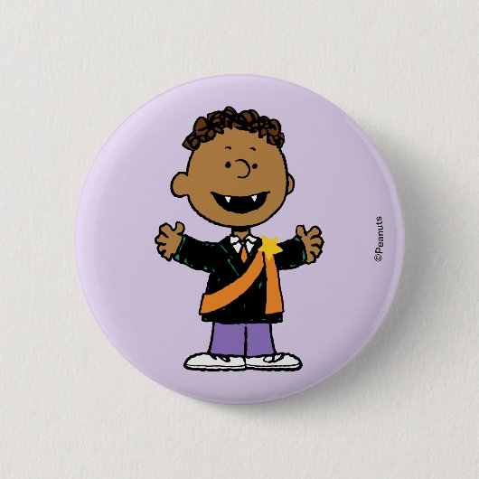 Peanuts | Franklin Halloween Vampier Ronde Button 5,7 Cm (Voorkant)