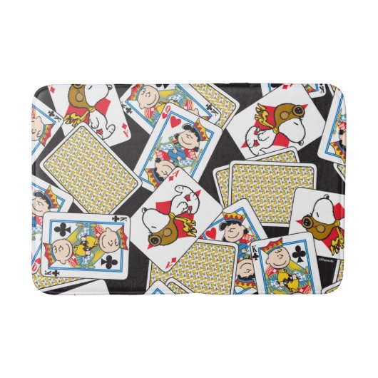 Peanuts Gang Card Deck Pattern Badmat (Voorkant)